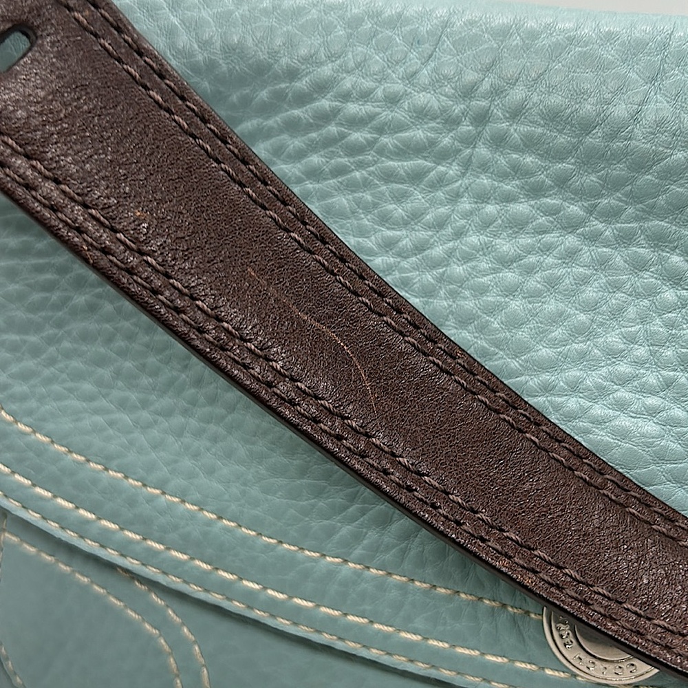 Coach Robin’s Egg Light Blue Pebbled Leather Hobo Bag Purse 🌸🌸 - Picture 11 of 13